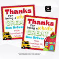 Bus driver appreciation tags